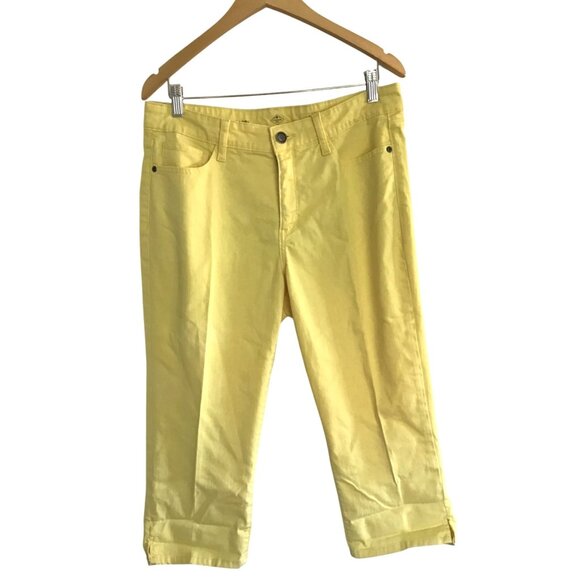 ST. JOHN'S BAY -WOMENS YELLOW CAPRI SHORTS/PANTS SIZE 12 - Picture 1 of 5